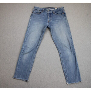 Levi's Jeans Women's Size 30 Blue Tapered White Oak Denim Button Fly Frayed Hem